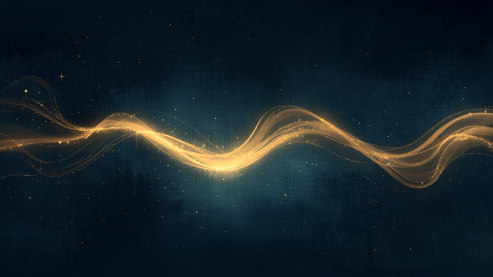 A smooth current of golden light flowing effortlessly around a dark stone in a deep cosmos — wu wei, effortless action