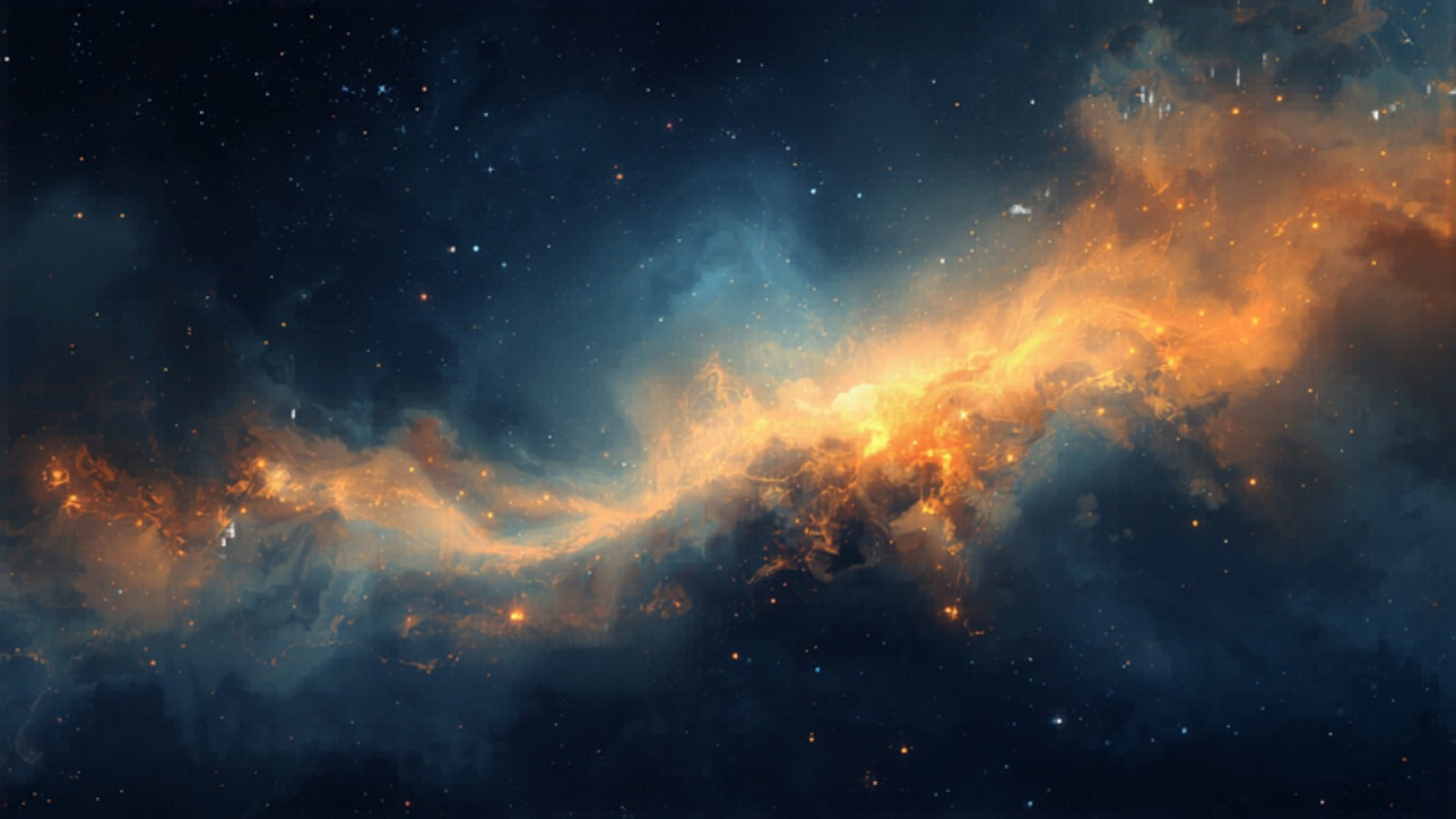 Soft golden light dissolving and flowing like luminous water into a deep oceanic cosmos, dreamy and boundless — Pisces, the feet